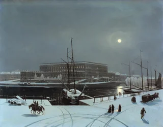 Ansicht des Königspalastes von Stockholm im Winter